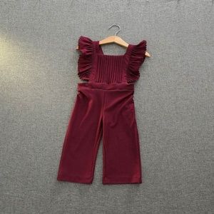 Girls Canberry Ruffled Romper Overalls 0042-0046